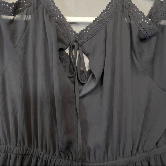 Torrid 0 large Black Chiffon Cold Shoulder Skater Dress - Picture 6 of 15